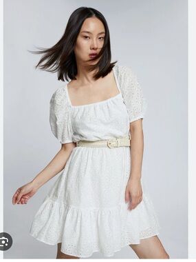 23. & other stories $119 cotton White Eyelet Puff-Sleeve Mini Dress